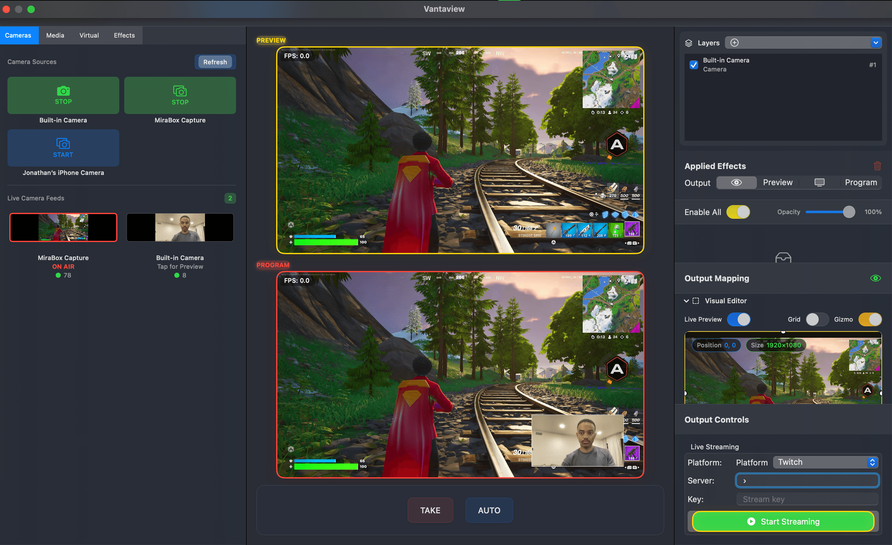 Vantaview live switching workflow